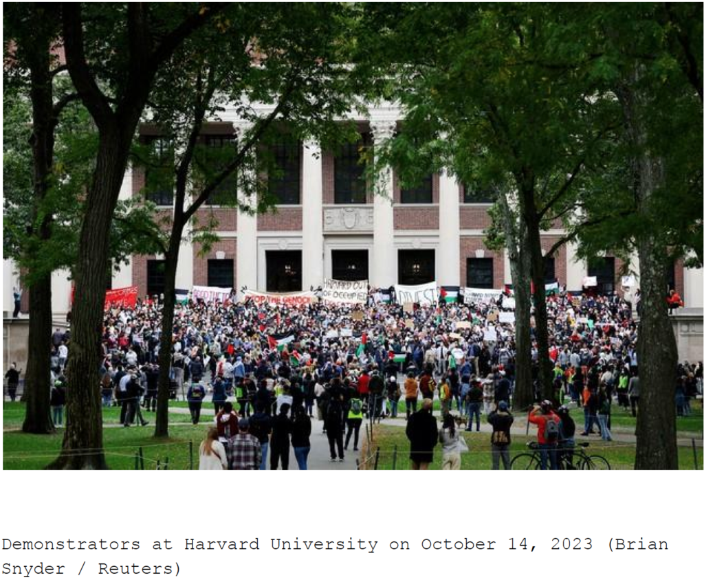 anti-israel protesters at Harvard